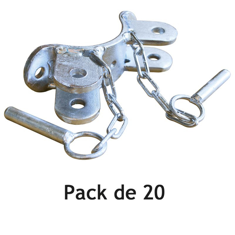 1/2 Schelle 2 Richtungen im Winkel für Ø 102 mm runden Pfosten - Pack von 20 Stück