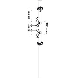 5 m Ø 76 mm 3-rohriger Nackenriegel mit Schnellverschluss