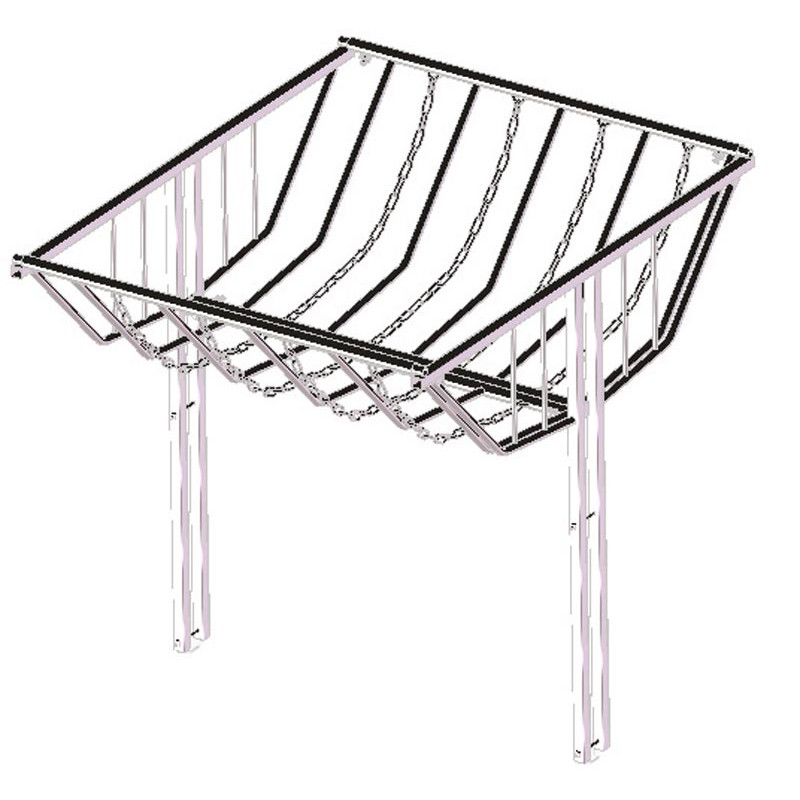 Raufe auf Abtrennungen mit Stäben und Ketten Raufe auf Abtrennungen mit Stäben und Ketten