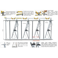 4 Plätze/2 m JUNIOR KOMFORT SR Selbstfangfressgitter für Kälber ohne Eimerhalter