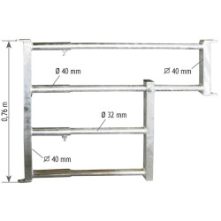 Ausziehbare kleine Tür mit Tränkenausnehmung - Länge 0,85 bis 1,20 m Ausziehbare kleine Tür mit Tränkenausnehmung - Länge 0,85 bis 1,20 m