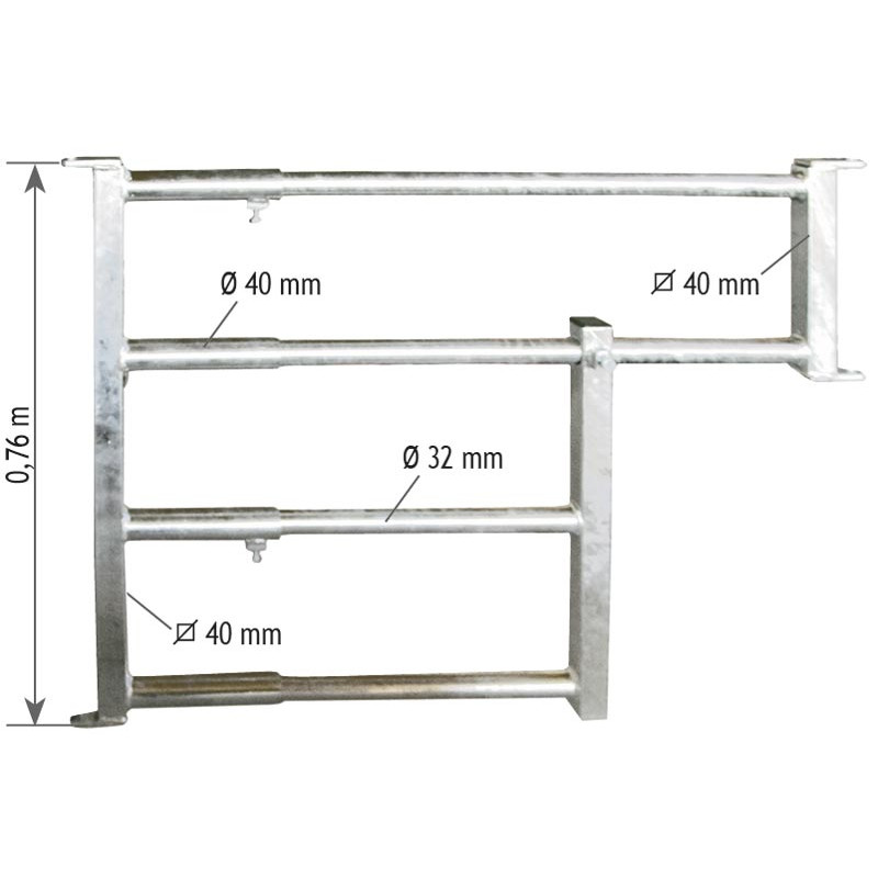 Ausziehbare kleine Tür mit Tränkenausnehmung - Länge 0,85 bis 1,20 m Ausziehbare kleine Tür mit Tränkenausnehmung - Länge 0,85 bis 1,20 m