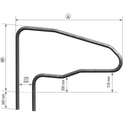 Monofuß Liegeboxenbügel zum Einbetonieren Monofuß Liegeboxenbügel zum Einbetonieren