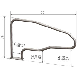 Monofuß Liegeboxenbügel zum Aufdübeln für Großvieh