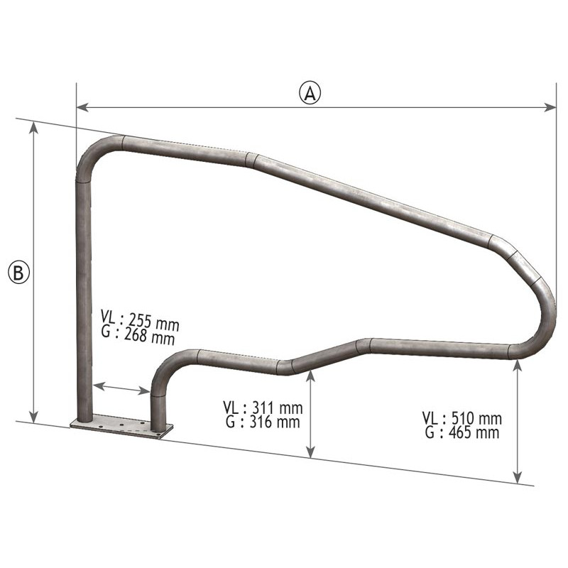 Monofuß Liegeboxenbügel zum Aufdübeln für Großvieh