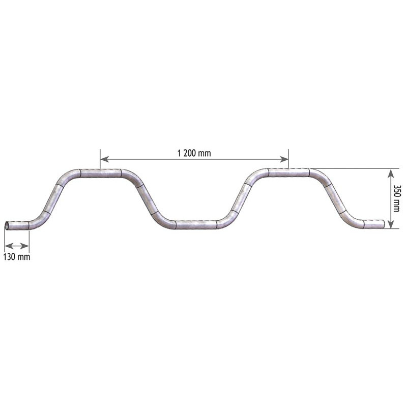 Ø 49 mm gewölbte Nackenrohrstange für Liegeboxenbügel