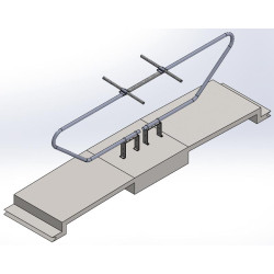 réhaussé Bodenbefestigung mit geradem Bugbretthalter für Liegeboxenbügel