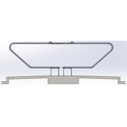 réhaussé Bodenbefestigung mit geradem Bugbretthalter für Liegeboxenbügel