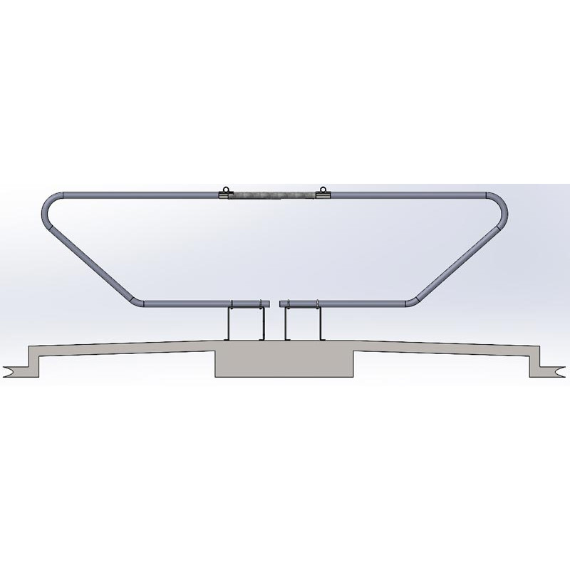 réhaussé Bodenbefestigung mit geradem Bugbretthalter für Liegeboxenbügel