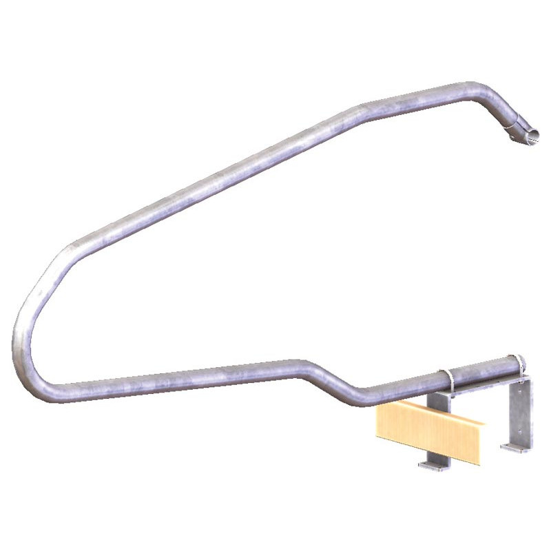 Bodenbefestigung mit geradem Bugbretthalter für Liegeboxenbügel