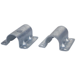 1/2 Bodenbefestigungsschellen für selbsttragende Liegeboxenbügel 1/2 Bodenbefestigungsschellen für selbsttragende Liegeboxenbügel