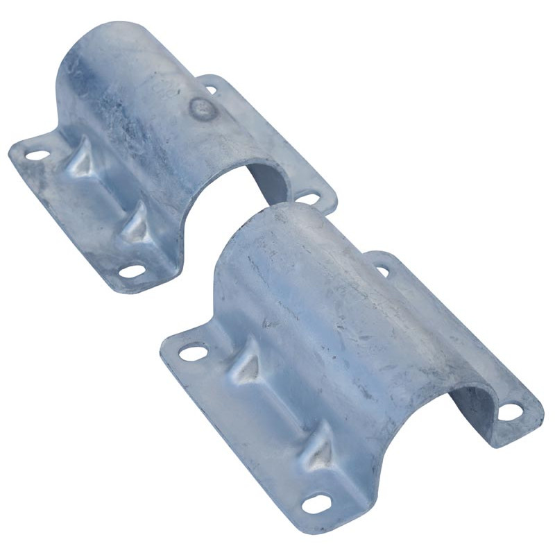 1/2 Bodenbefestigungsschellen für selbsttragende Liegeboxenbügel 1/2 Bodenbefestigungsschellen für selbsttragende Liegeboxenbügel