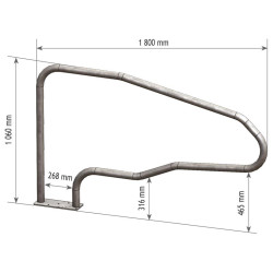 Monofuß Liegeboxenbügel zum Aufdübeln für Jungvieh Monofuß Liegeboxenbügel zum Aufdübeln für Jungvieh