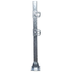 Einfache eckige Befestigungsschellen mit 4 Stück 60 mm Vierkantbügeln für 80x80 mm Vierkantpfosten