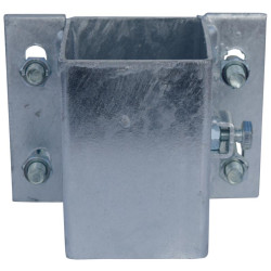 Eckige Befestigungsschellen mit Ø 49 mm Vierkantbügel für 80x80 mm Vierkantpfosten