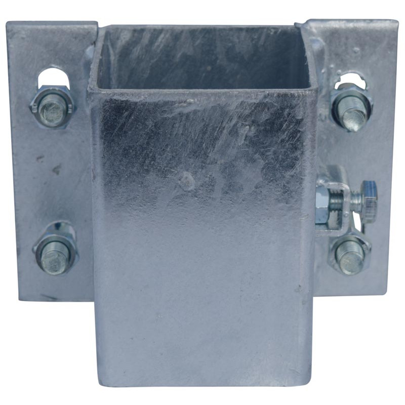 Eckige Befestigungsschellen mit Ø 49 mm Vierkantbügel für 80x80 mm Vierkantpfosten