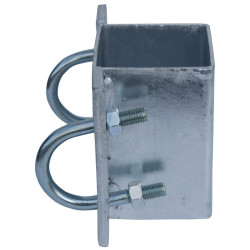 Eckige Befestigungsschellen mit Ø 49 mm Vierkantbügel für 80x80 mm Vierkantpfosten