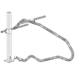 Eckige Befestigungsschellen mit Ø 49 mm Vierkantbügel für 80x80 mm Vierkantpfosten