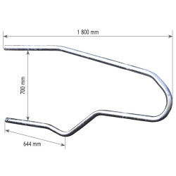 EUROPA Liegeboxenbügel für Großvieh L.1800 x B. 700 mm