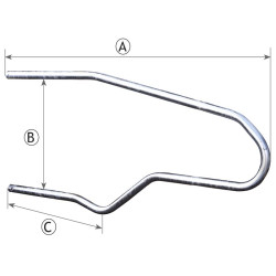 EUROPA Liegeboxenbügel für Großvieh L.1800 x B. 700 mm