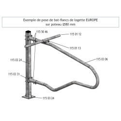 EUROPA Liegeboxenbügel für Großvieh L.2200 x B. 840 mm