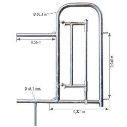 Einschubteil mit Personendurchgang und kleiner Tür für Komfort Selbstfangfressgitter