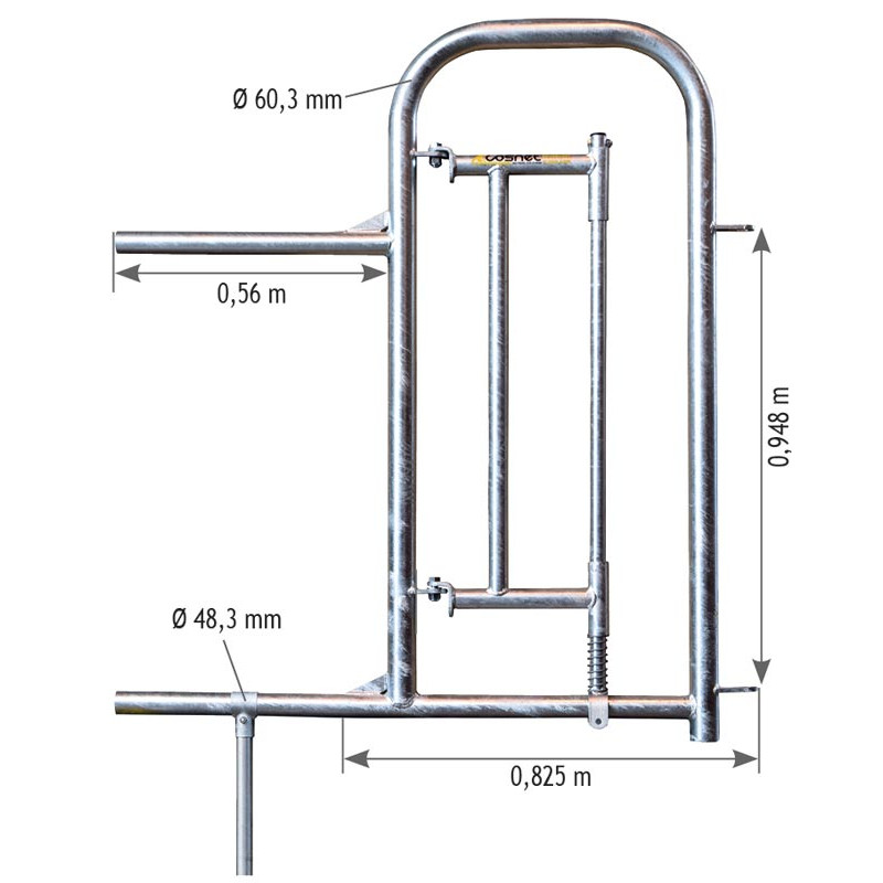 Einschubteil mit Personendurchgang und kleiner Tür für Komfort Selbstfangfressgitter