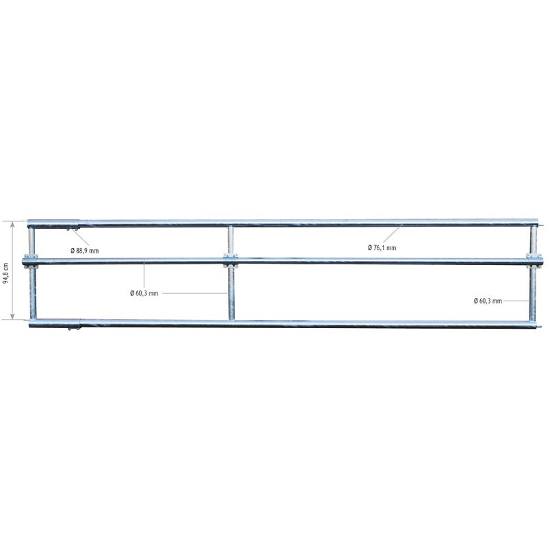 Ø 76 mm 3-rohriger Nackenriegel - 4 m