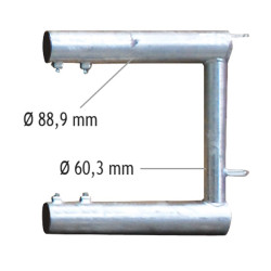 Einschubteil für 2-rohrigen Nackenriegel - Ø 76 mm Einschubteil für 2-rohrigen Nackenriegel - Ø 76 mm