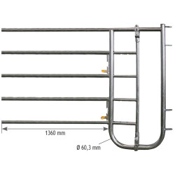 5-rohriges Einschubteil als Personendurchgang oder Kälberschlupf