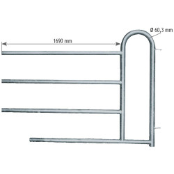 Ø 48,3 mm 4-Rohriges Einschubteil mit Personendurchgang - Höhe 1,15 m