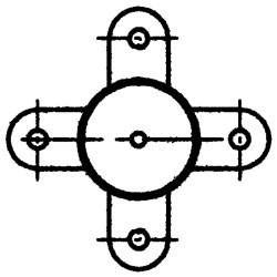 Pfosten 4 Richtungen - Ø 102 mm - Zum Einbetonieren