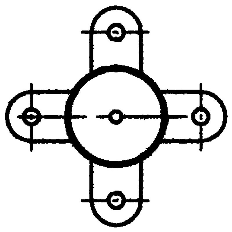 Pfosten 4 Richtungen - Ø 102 mm - Zum Einbetonieren