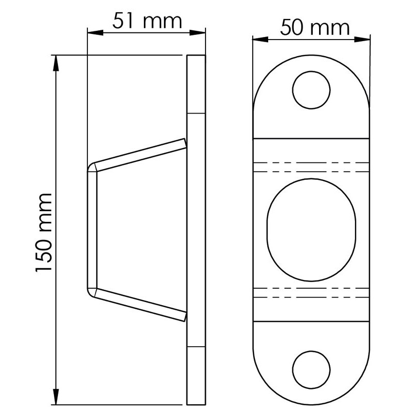 Zentrierte und seitliche Standardwandriegelhalter Zentrierte und seitliche Standardwandriegelhalter