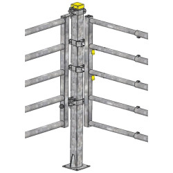 "EASYLOCK" 1/2 Schelle für 90x90 mm Vierkantpfosten