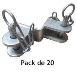 90 x 90 mm 1/2 Schelle für Vierkantpfosten, 2 Richtungen - Pack von 20 Stück