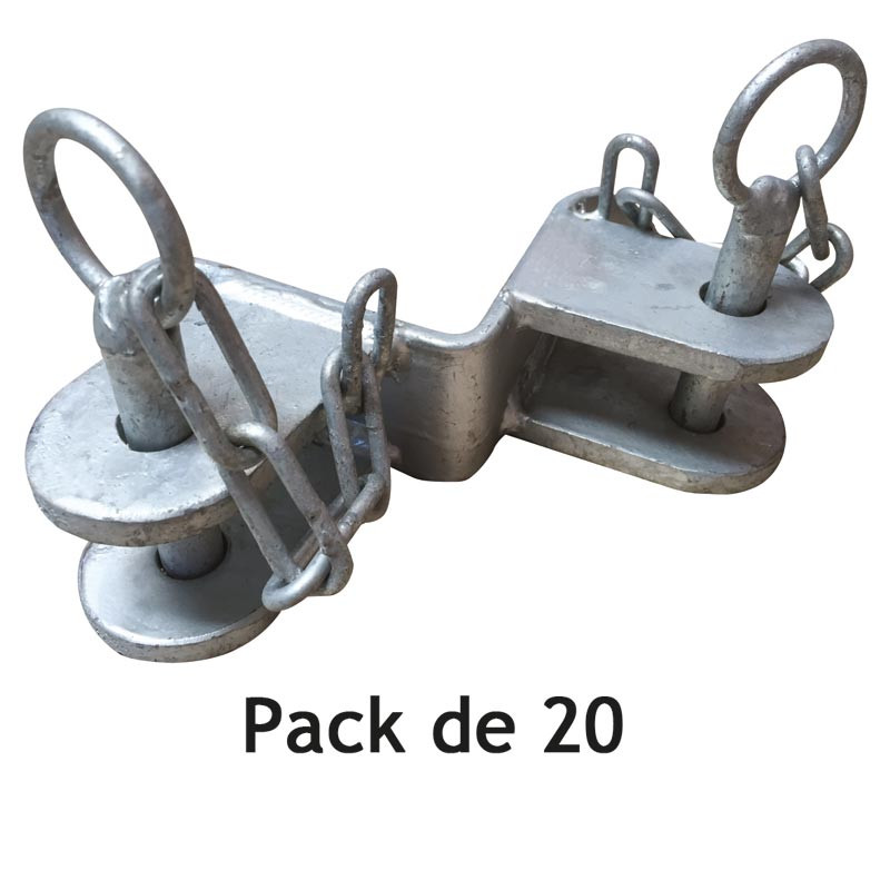 90 x 90 mm 1/2 Schelle für Vierkantpfosten, 2 Richtungen - Pack von 20 Stück