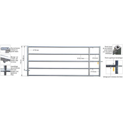 3/4 m Ø 42,4 mm ausziehbare Weidetore mit 1 Riegel 3/4 m Ø 42,4 mm ausziehbare Weidetore mit 1 Riegel