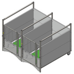 Fahrbare kälberbox STD - PVC - Ausführung DUO