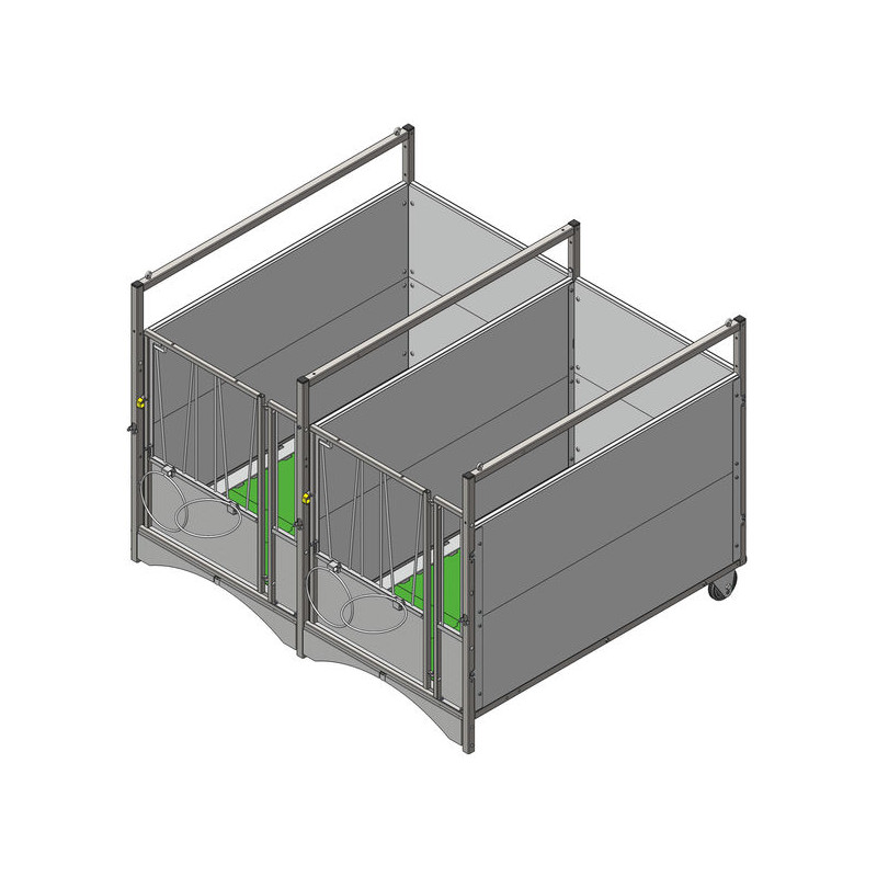 Fahrbare kälberbox STD - PVC - Ausführung DUO