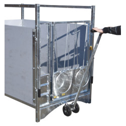 Transportdeichsel für fahrbare kälberboxen