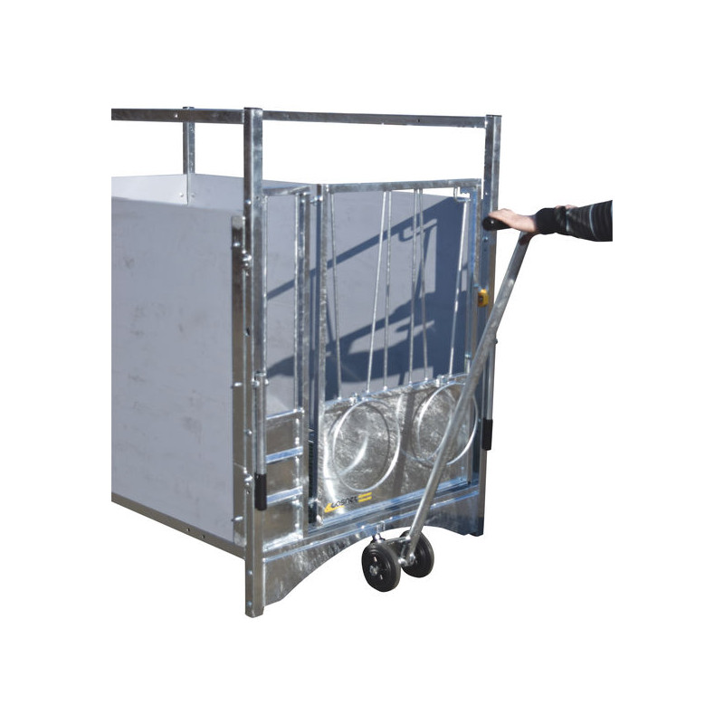 Transportdeichsel für fahrbare kälberboxen