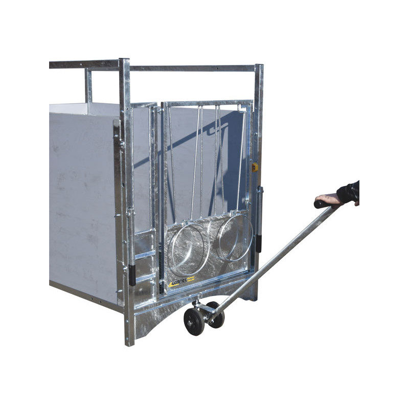 Transportdeichsel für fahrbare kälberboxen
