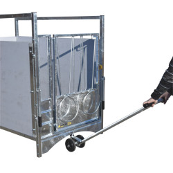 Transportdeichsel für fahrbare kälberboxen