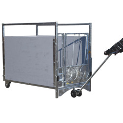Transportdeichsel für fahrbare kälberboxen