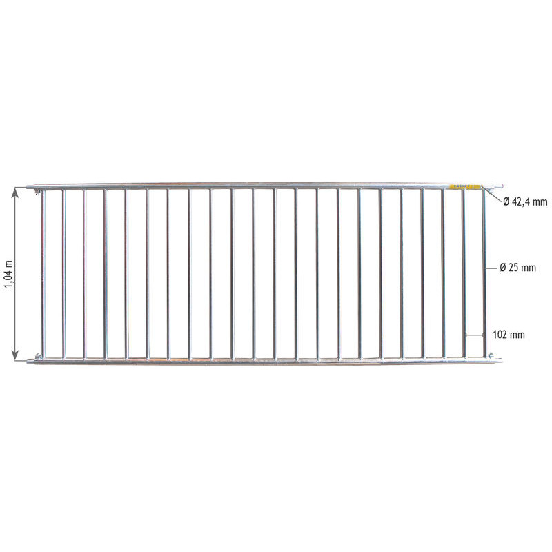 Ø 42,4 mm Abtrenngitter - Länge 3 m