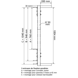 Einstellbarer Einschubteil für Ø 42,4 mm Abtrenngitter
