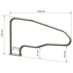 Monofuß Liegeboxenbügel zum Aufdübeln für Großvieh Monofuß Liegeboxenbügel zum Aufdübeln für Großvieh