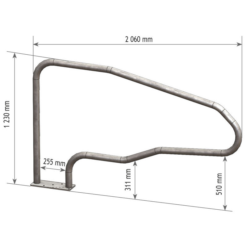 Monofuß Liegeboxenbügel zum Aufdübeln für Großvieh Monofuß Liegeboxenbügel zum Aufdübeln für Großvieh