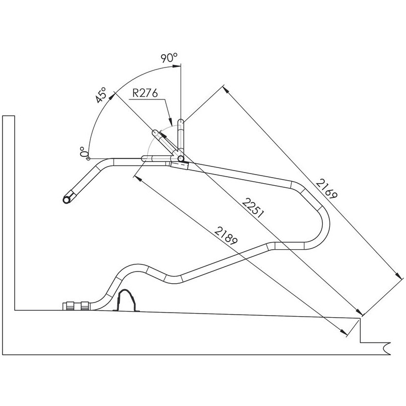 Ø 49 mm gewölbte Nackenrohrstange für Liegeboxenbügel